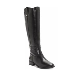 INC International Concepts fawne black leather wide calf riding boots
